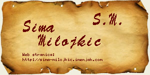 Sima Milojkić vizit kartica